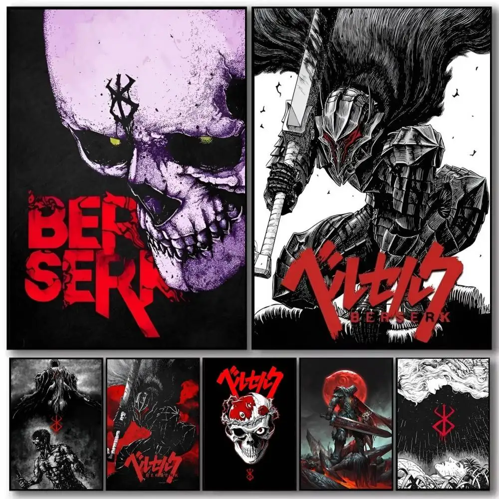 Japanese Anime Hot Blood Berserk Poster Art With Prints Home Bedroom Living Room Decoration Gift