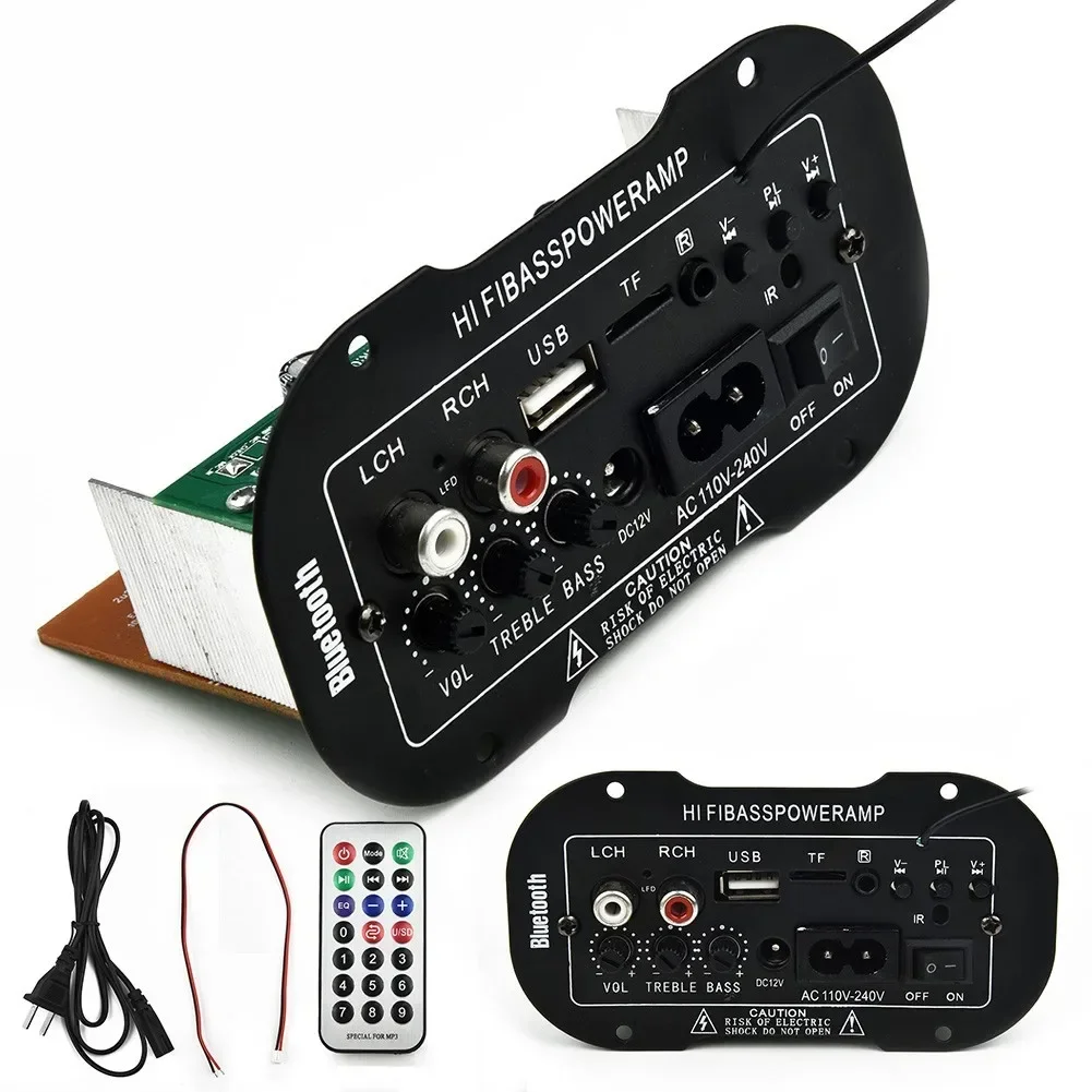 

220V 50W Power Am-plifier Blue Tooth Bass Amp HIFI Digital Audio Amplifiers FM USB Remote Surround Sound AMP Speaker Parts