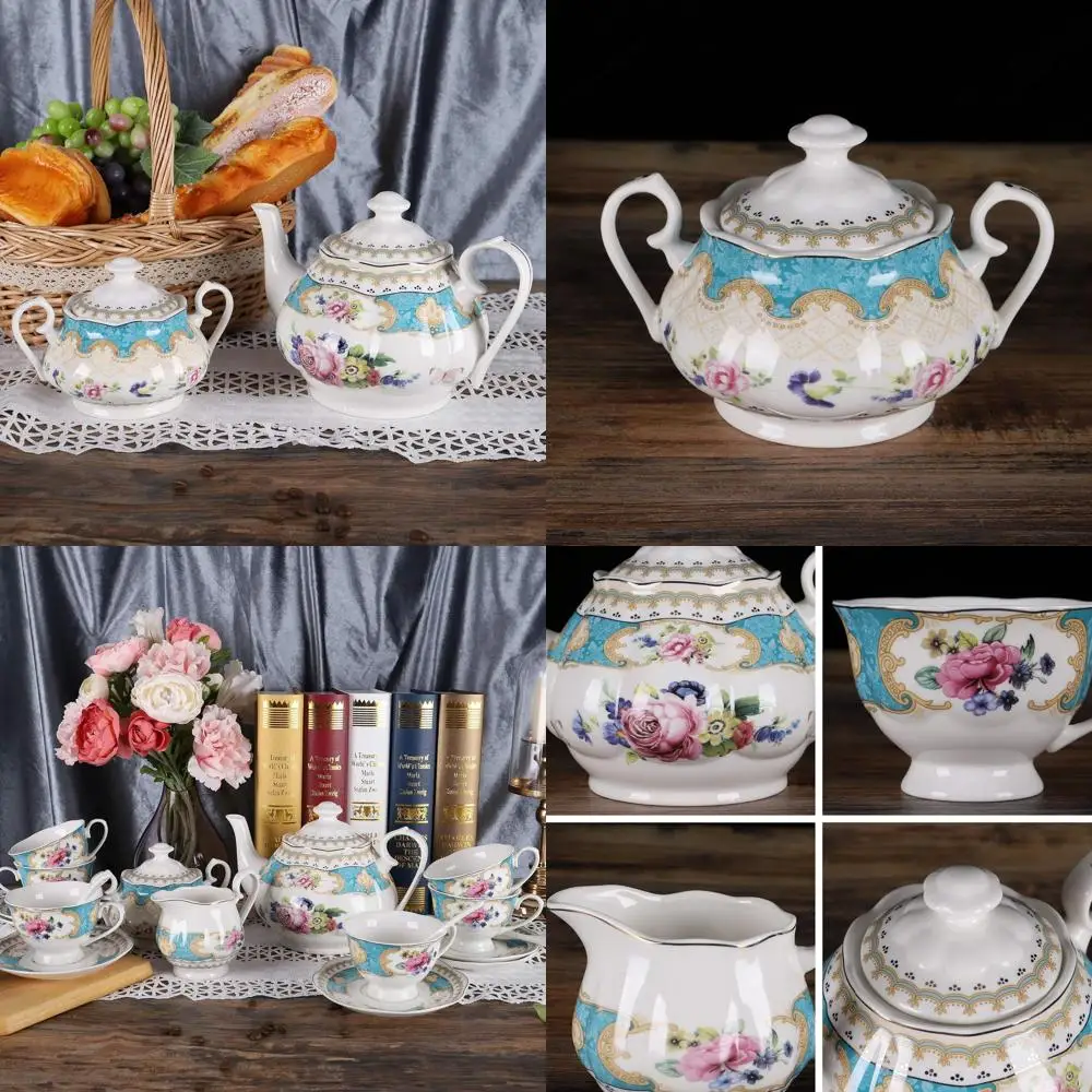 

Vintage European Rose Patterned Tea and Coffee Set for Adults in Porcelain