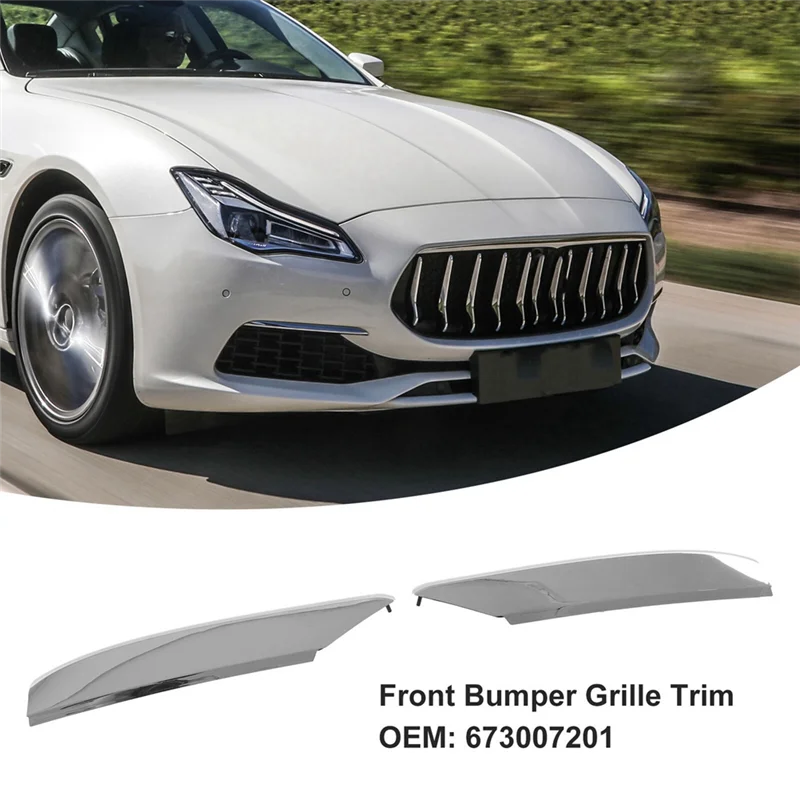 

YSUN-Car Front Bumper Side Cover Trim Silver Front Bumper Cover Trim Fit For Maserati Quattroporte 2017-2022 673007201