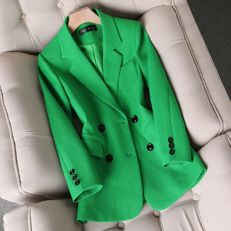 Orange Blazer for Women, Autumn and Winter New Casual Versatile Loose Fit Fashion Goddess Style Petite Blazer Cross-Border