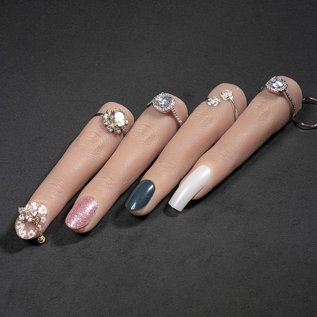 Practice Fingers for Acrylic Nails - Flexible Soft Silicone Mannequin Hand Nail