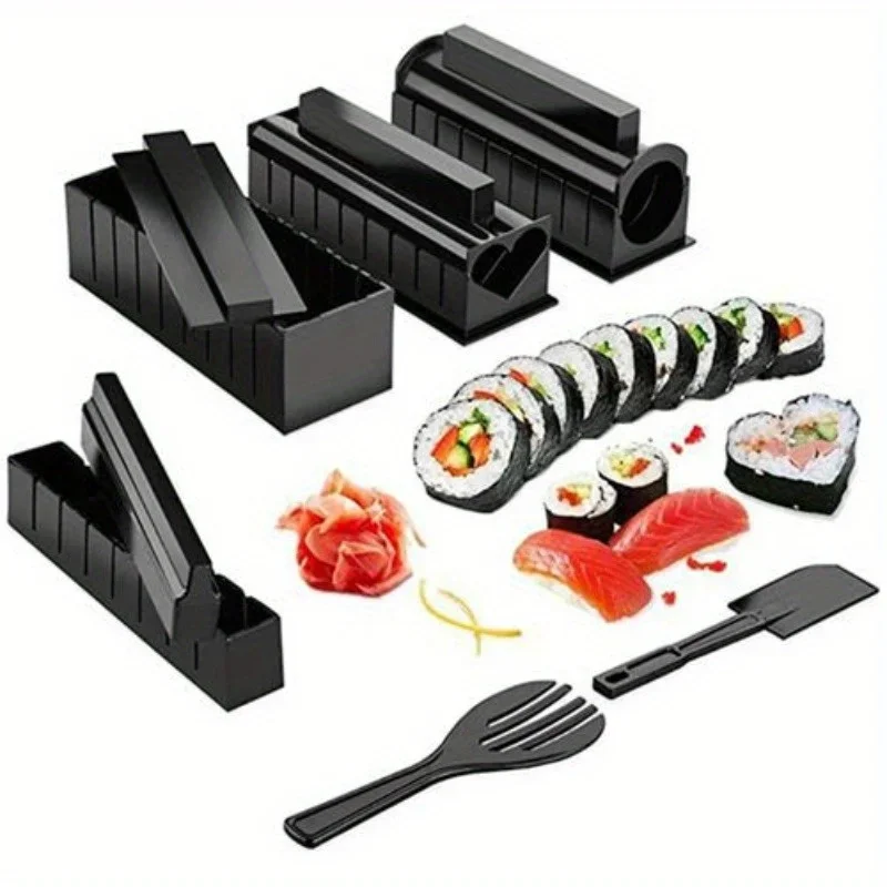 New Sushi Making Kit Sushi Mould DIY Sushi Ware Kitchen Gadget Rice And Vegetable Roll Seaweed Sushi Roll Tool For Beginner