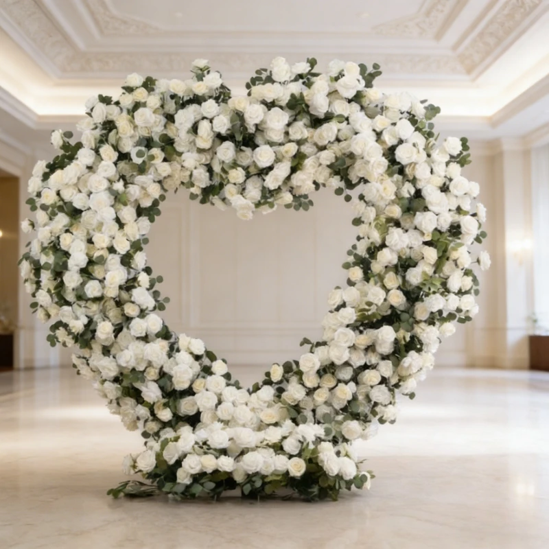 

Искусственная арка из роз 220 см с листьями для декора свадебной сцены, имитация цветочной гирлянды для оформления праздничного фона