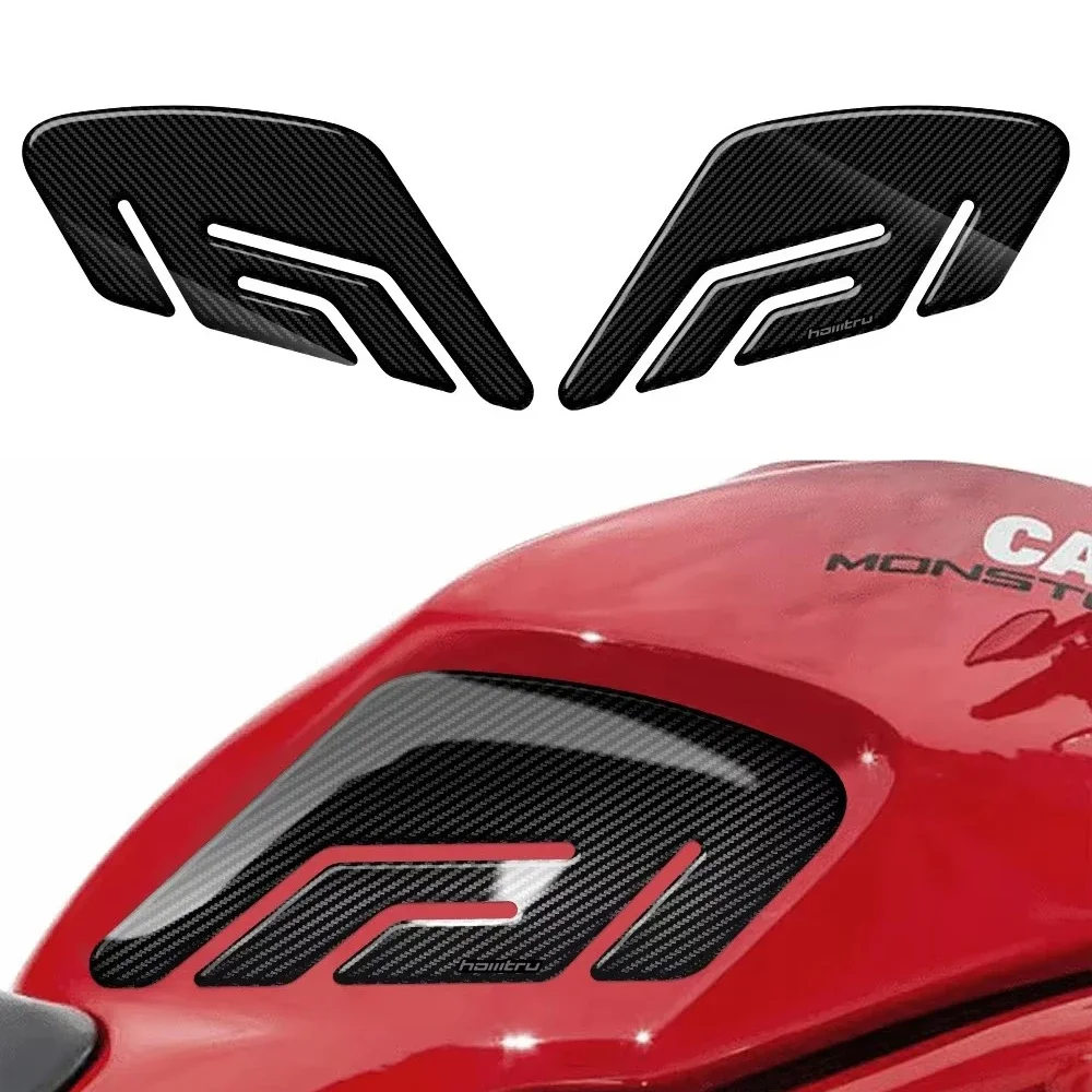 Motorcycle Fuel Tank Pads Sticker For Ducati Monster 797 821 1200 2017-2019 Side Decals Gas Knee Grip Protector Traction Pads