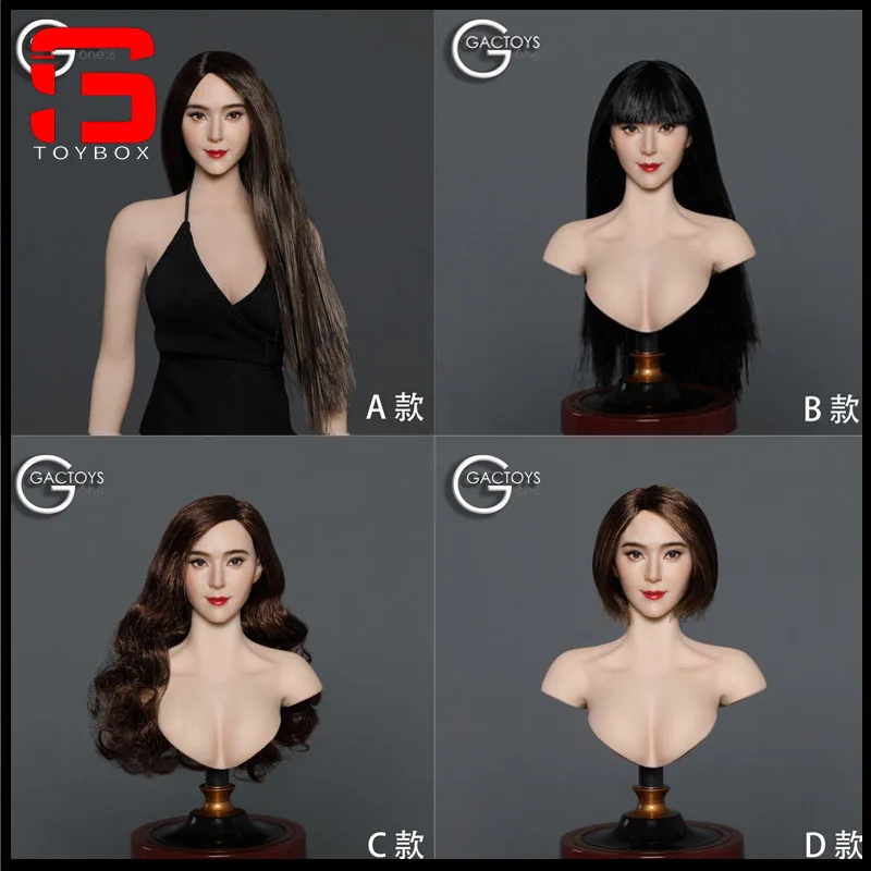 

GACTOYS GC041 1/6 Scale Asian Beauty Fan Bingbing Head Sculpt Carving Model Fit 12'' Female Soldier Action Figure Body