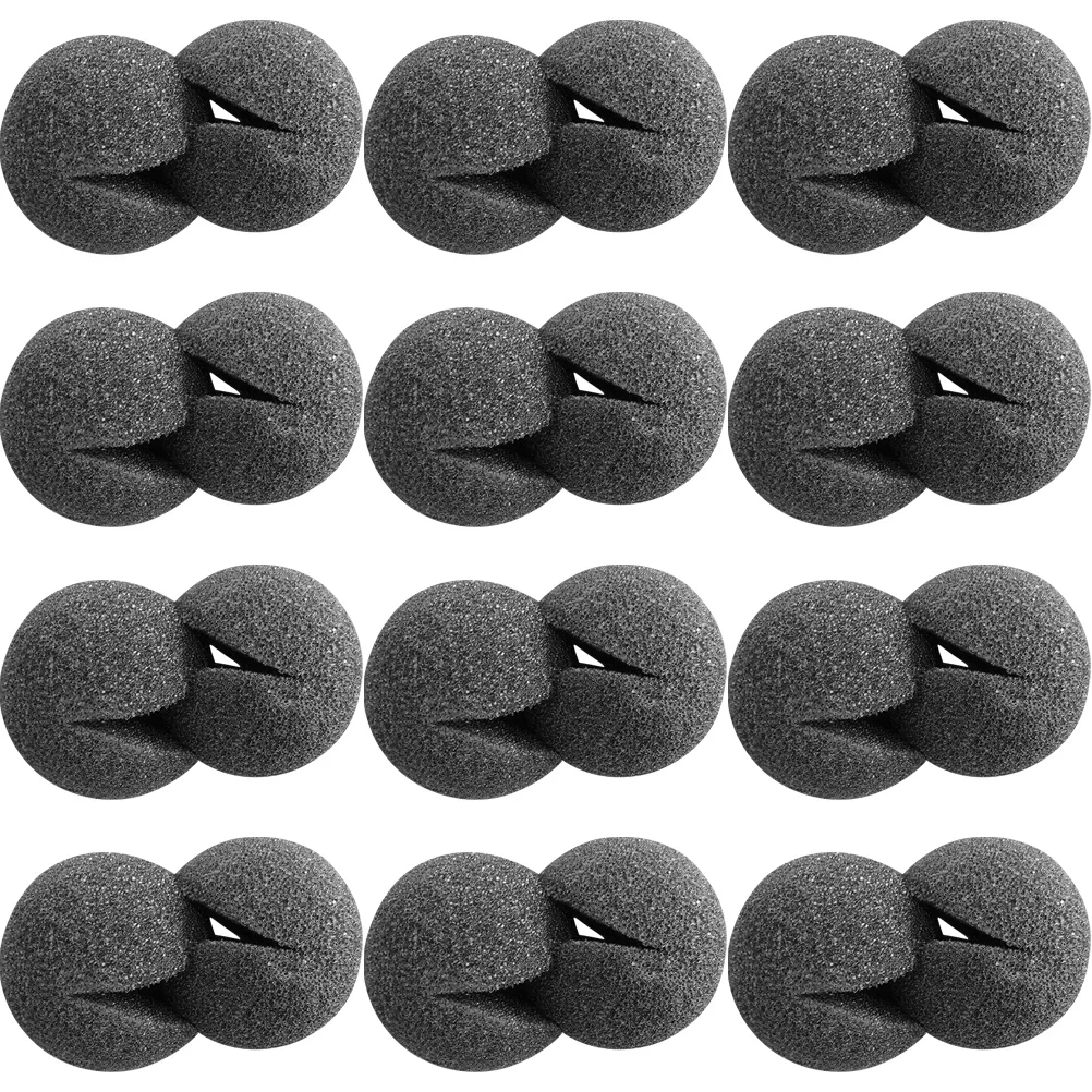 

25 Pcs Clown Costume Replaceable Circus Prop Nose Cosplay Plaything Carnival Supply Sponge Black Party