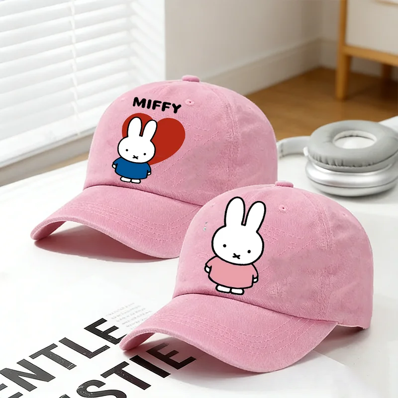 Miffy Baseball Cap Women Summer Adult Casual Hats Kawaii Girl Anime Adjustable Bonnet Headgear Classic Cotton Peaked Hat Gift