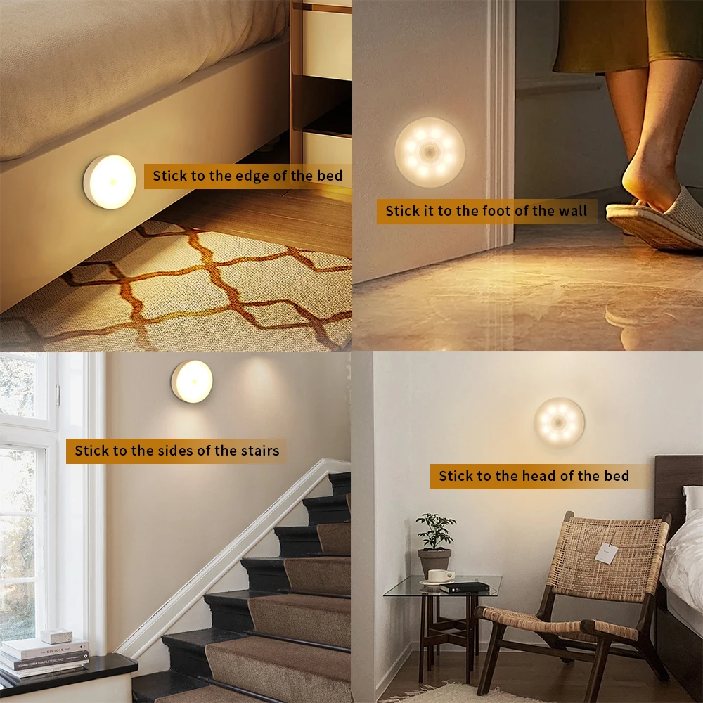 Wall Art Lamp Home Bathroom Sink Emergency Light Interior Decoration Light Fixture Kitchen Rechargeable Led Lamp Sensor Movement