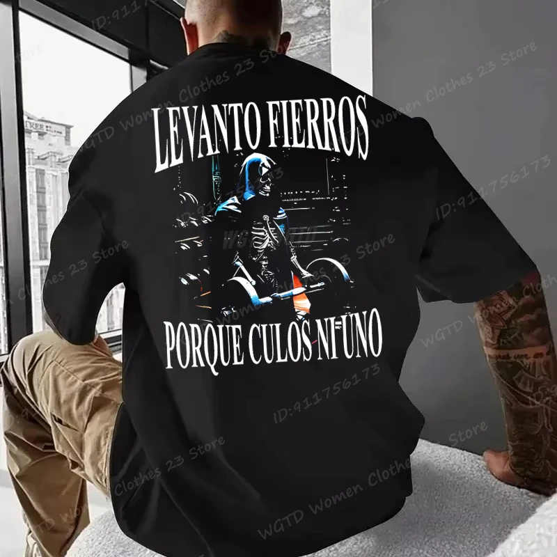 Funny Skeleton Calacas Chidas Gym T-shirt for Men Summer Short Sleeve Oversized T Shirt Casual Streetwear Tops Men's Clothing image 5