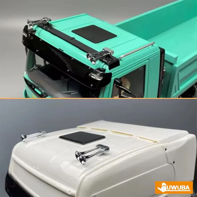 1 paio di altoparlanti in metallo fischio modello di corno per 1/14 1:14 RC Tamiya modello di camion Scania RC accessori per auto parti di corno di simulazione