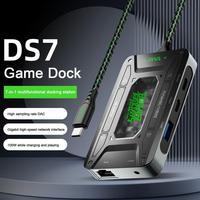 7-in-1 USB C Adapter Station Multiport Dongle Docking with HDMI 2 USB-A PD 100W USB-C Charging Port 3.5mm Ethernet Interface
