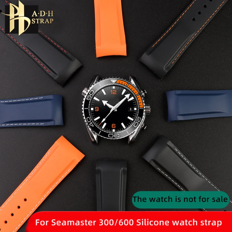 Waterproof Sports Silicone Strap For Omega Quarter Orange Seamaster Speedmaster Marine Universel Rubber Watchband  20 22mm