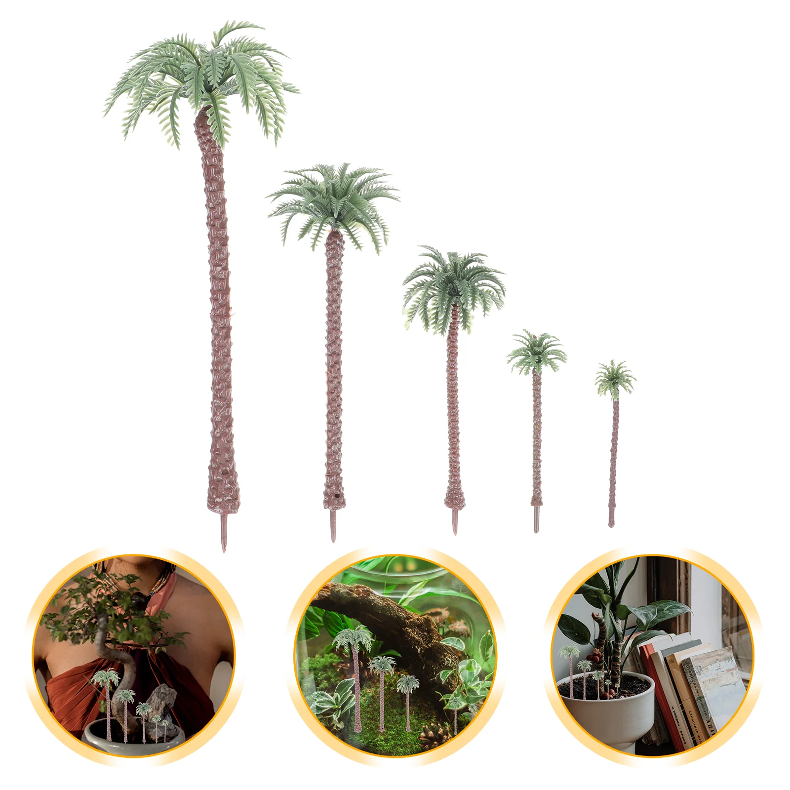 Mini Coconut Tree Fake Coconuts Model Scenery Architecture Trees for DIY Crafts Palm Small Artificial Plants