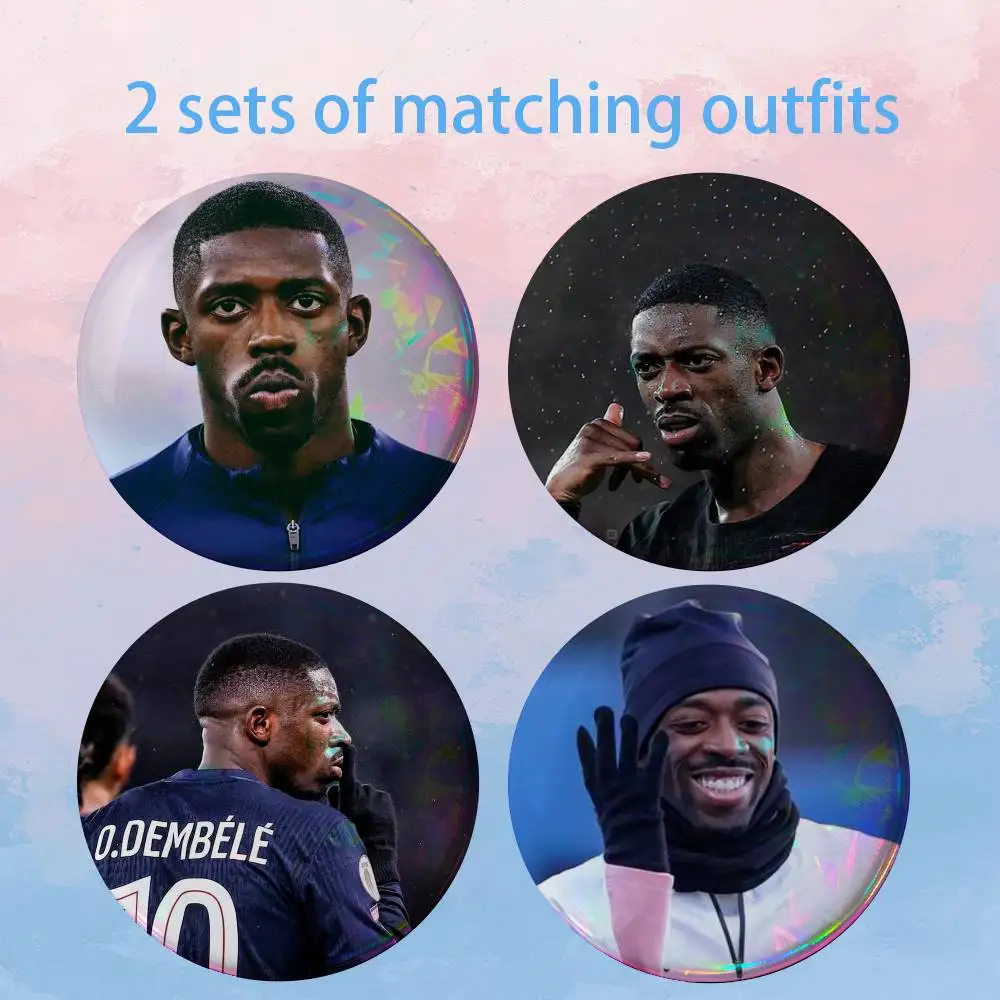 Ousmane D-Dembele France HD Print Round Lapel Pins Pretty Derby 2 piece set Round Display Brooches Brooch Badges