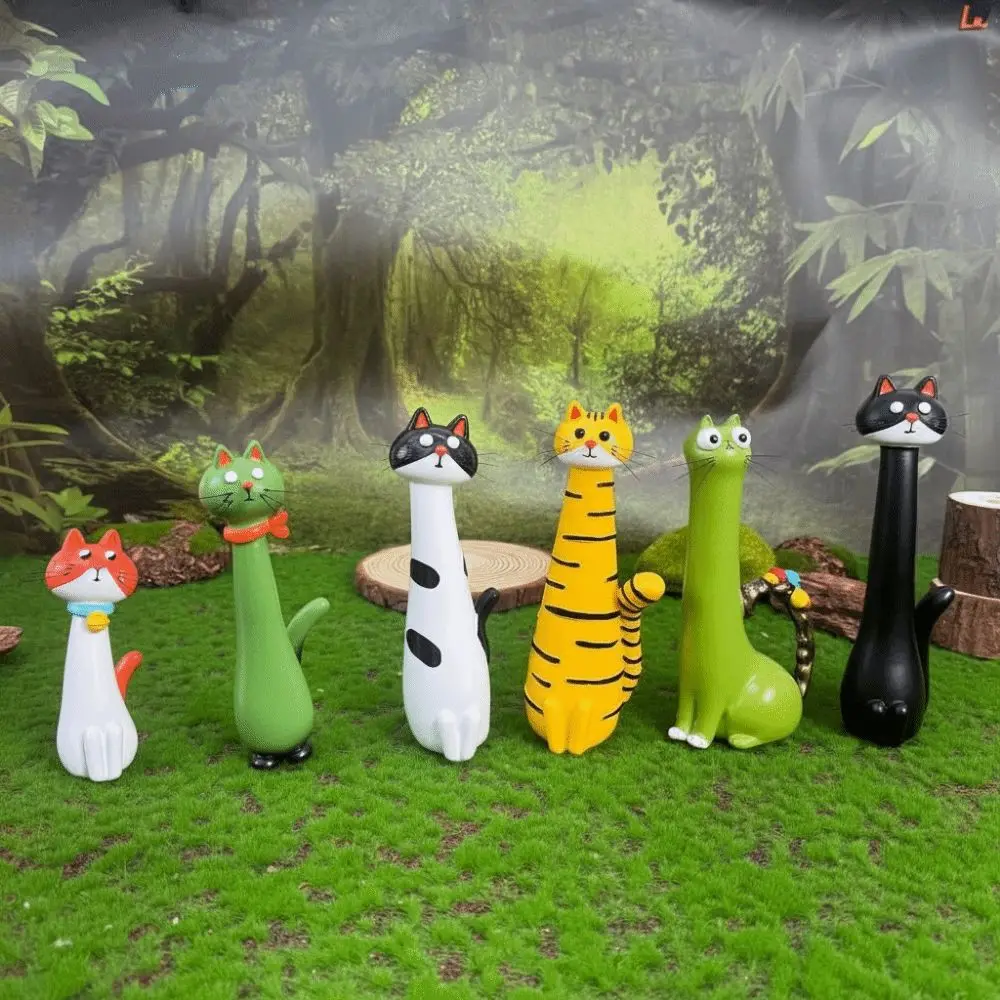 Flower Display Long-Necked Cat-Shaped Vase Cute Funny Cat Flower Vase Resin Handcrafted Creative Cartoon Cat Vase Study