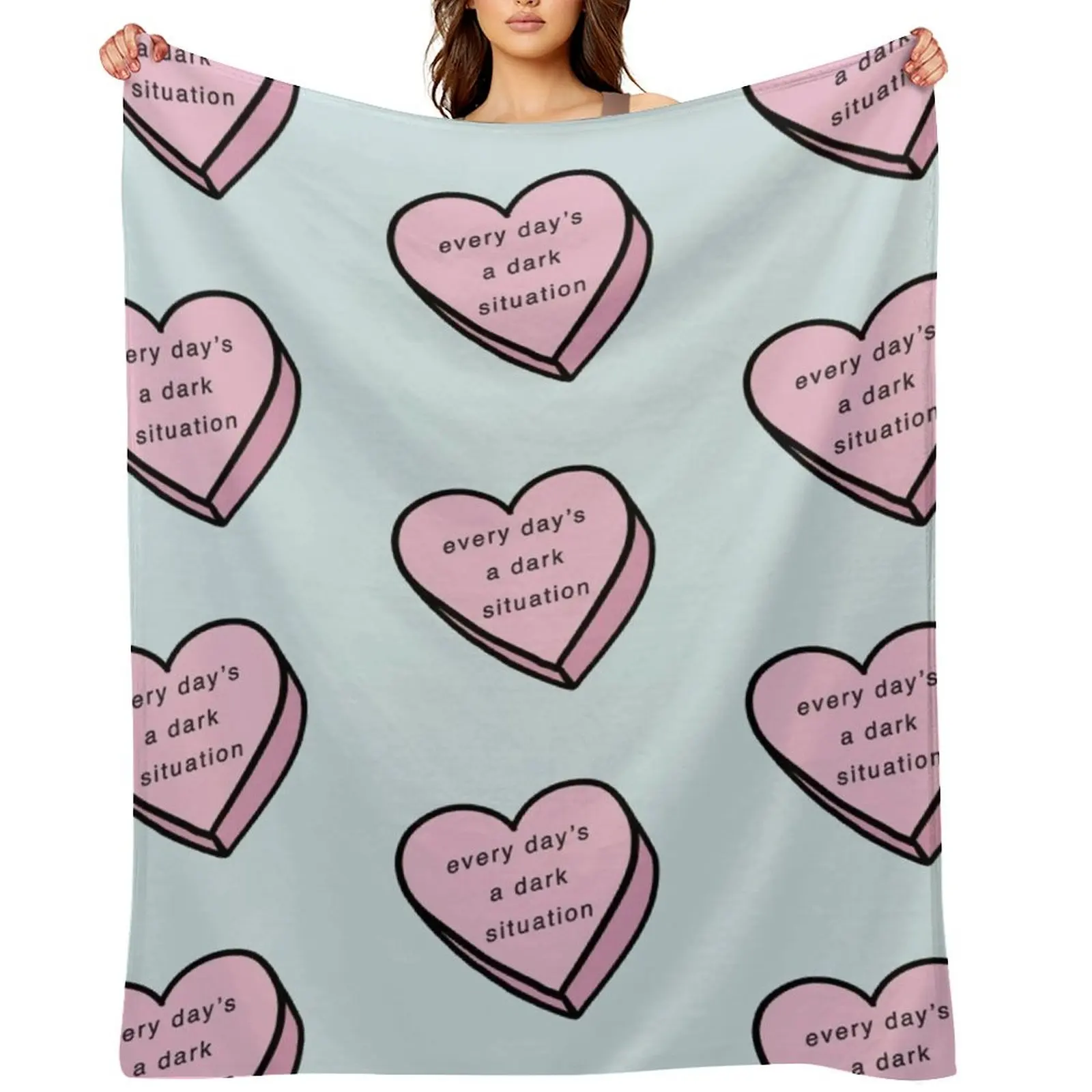 

every day's a dark situation a Nessa Barrett Candy Throw Blanket Custom Sleeping Bag Hair Polar Blankets
