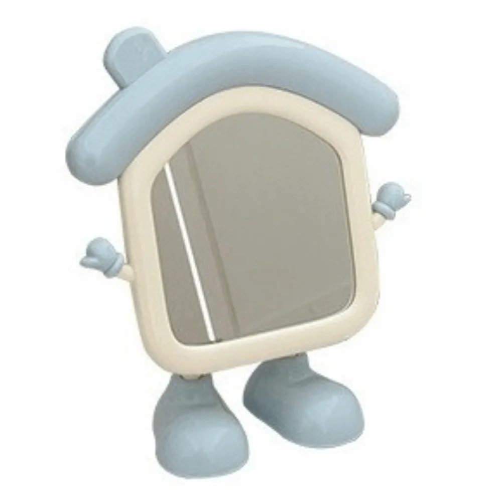 مرآة مكياج لطيفة محمولة قابلة للتعديل بزاوية تخزين سطح المكتب مرايا ديكور إبداعية عالية الوضوح مرآة منزل كرتونية #4