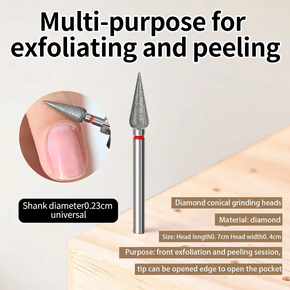 لقم مثقاب أظافر ماسية، نتوءات مزيل مسامير القدم، مقاومة للحرارة ومتينة، لإزالة طلاء عين الجل/القطط، أدوات مانيكير احترافية #1