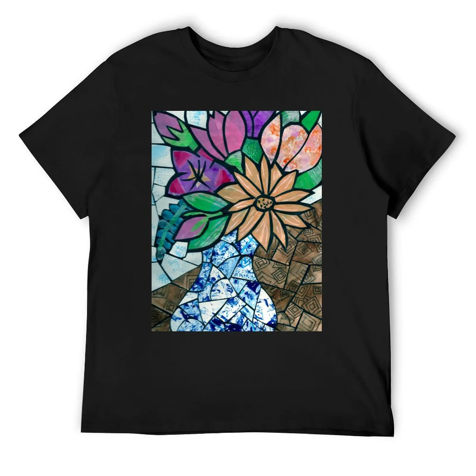 Floral Mosaic Collage by Nancy Salus T-Shirt sports fans anime clothes shirts graphic cheap stuff Men's t shirts