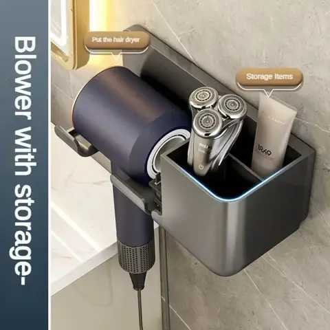 벽걸이형 헤어드라이어 랙 펀칭 없음 헤어드라이어 랙 화장실 헤어드라이어 브래킷 욕실 헤어드라이어 걸이