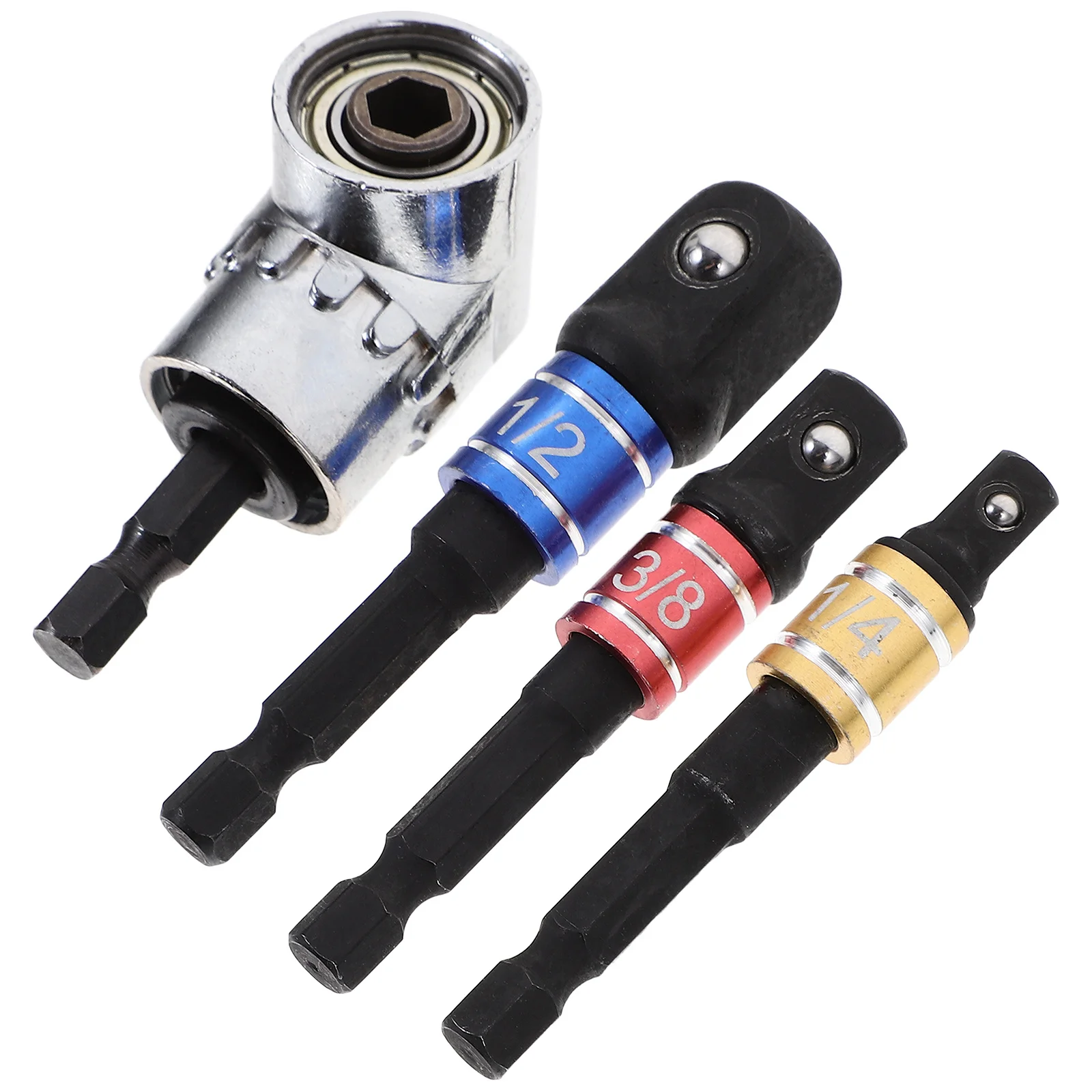 

1 Set Right Angle Attachment Tip Holder Driver Socket Adapter Drill Bit Extension Hex Shank To Square Head