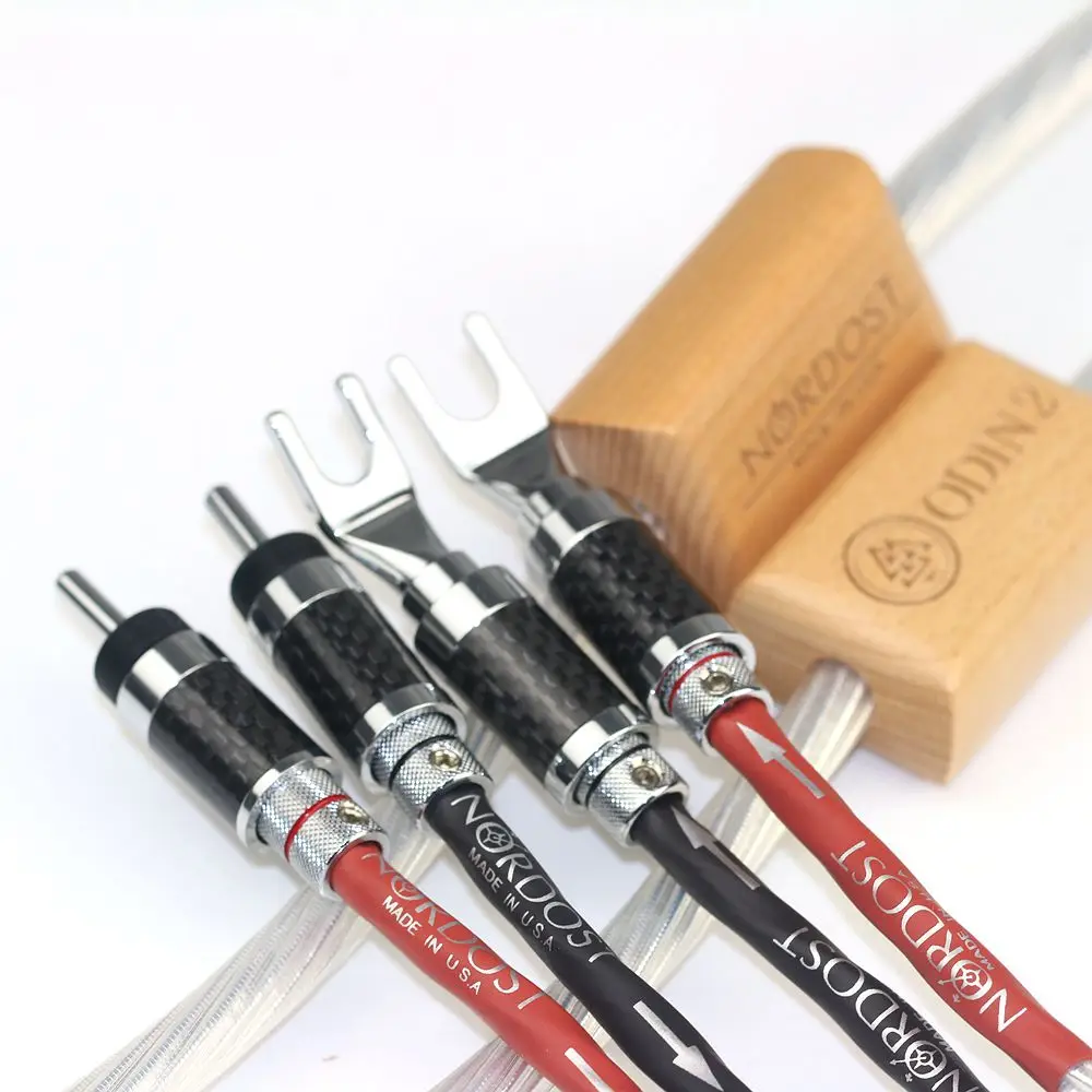 A pair Nordost Odin2 7N Silver-plated HI-FI amplifier speaker cable HI-END main speaker cable with furutech carbon fiber plug