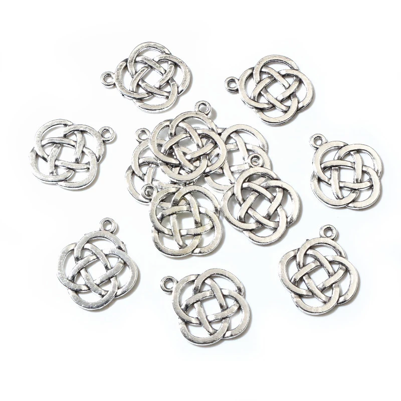 20x17mm 20pcs Antique Silver Plated Chinese Knot Handmade Charms Pendant:DIY for bracelet necklace