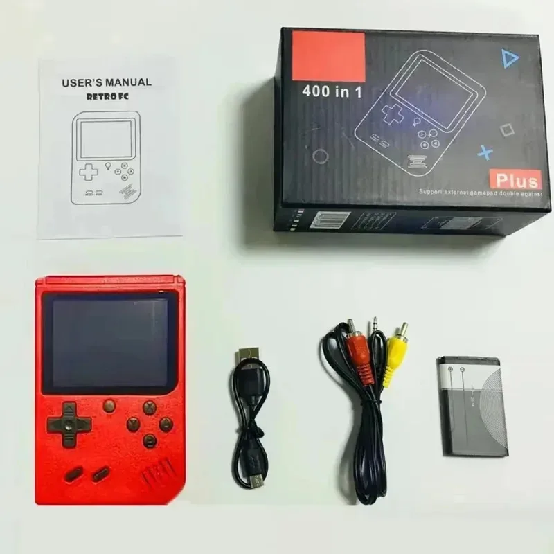 Red Retro Handheld Game Console for Kids  400 Classic Games  Rechargeable   TV-Connectable view 3