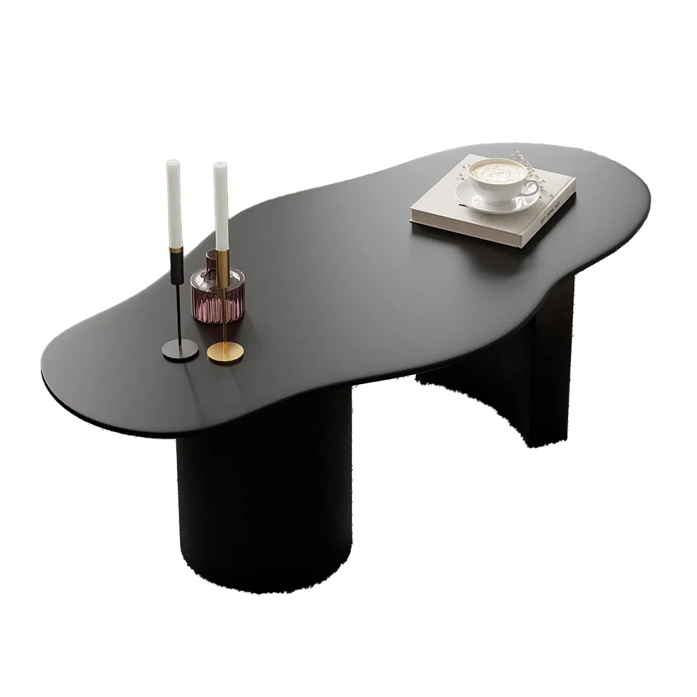 *Modern Cream White Coffee Table Set  Wavy Cloud Shape, Stylish Center Design, Perfect for Living Room Home