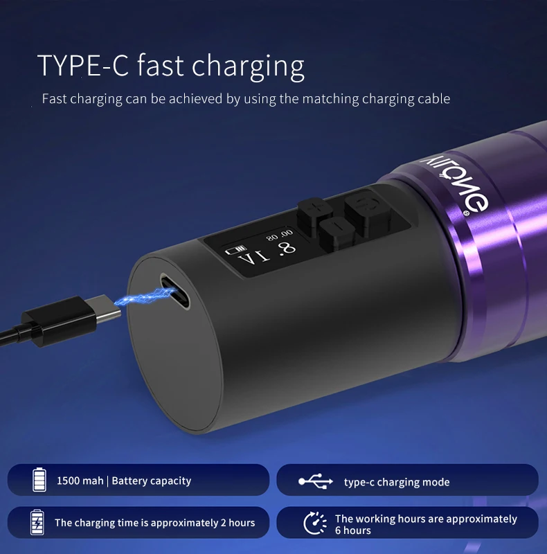 タトゥーキット YILONG タトゥーペンキットアートメイクタトゥーマシンキットワイヤレスタトゥー電源タトゥーガンキット