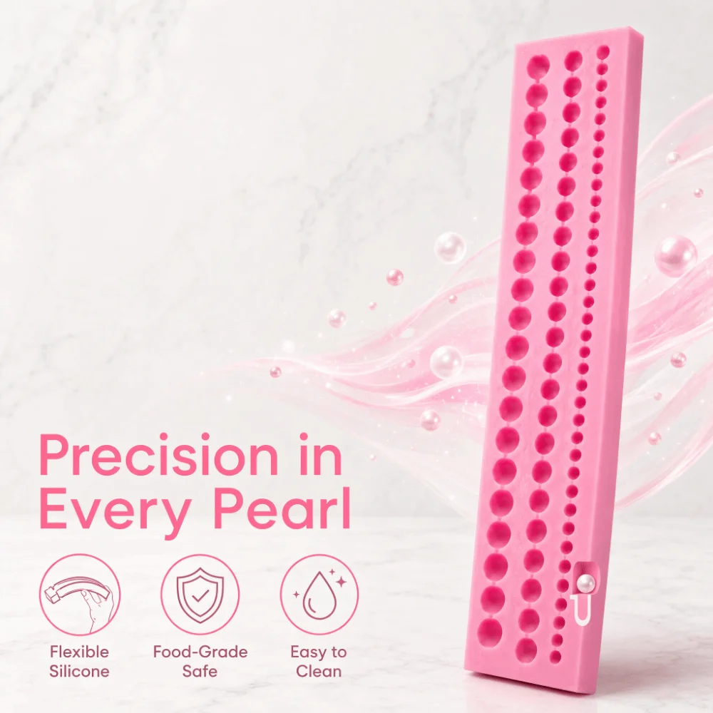Versatile Food Grade Fondant Mold Heat Resistant Silicone Chocolate Mold Easy Release Pearl Chain Mold Wedding Cakes