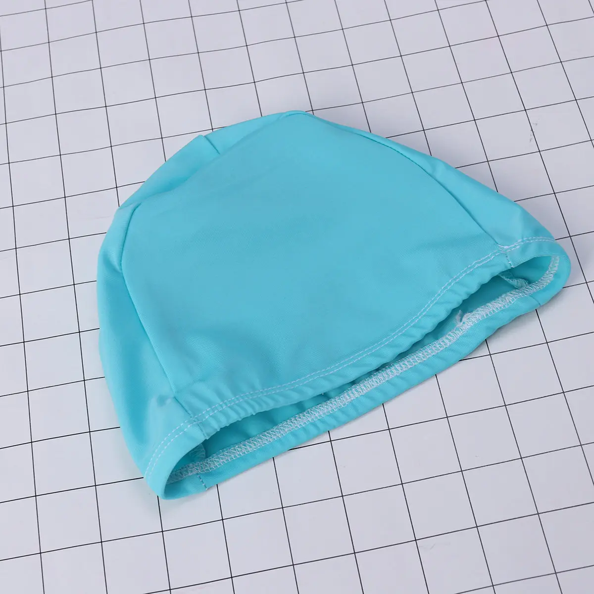 Swimming Hat for Women Acid Blue Polyester Swim Cap Non Waterproof Elastic Fabric Uv Protection Bacteria Resistant Comfortable