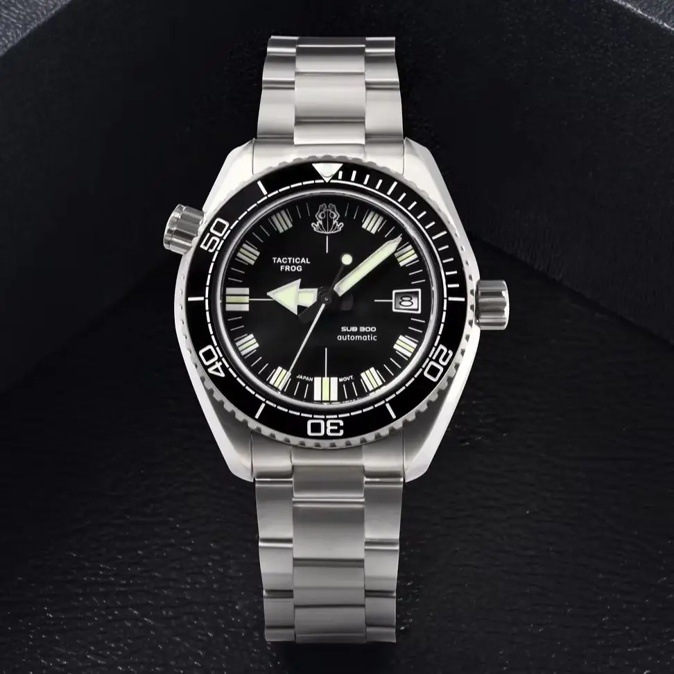 Tactical Frog Men Automatic Watch Mechanical Wristwatch Titanium Case & Strap Diver 20ATM Waterproof C3 Luminous Sapphire NH35