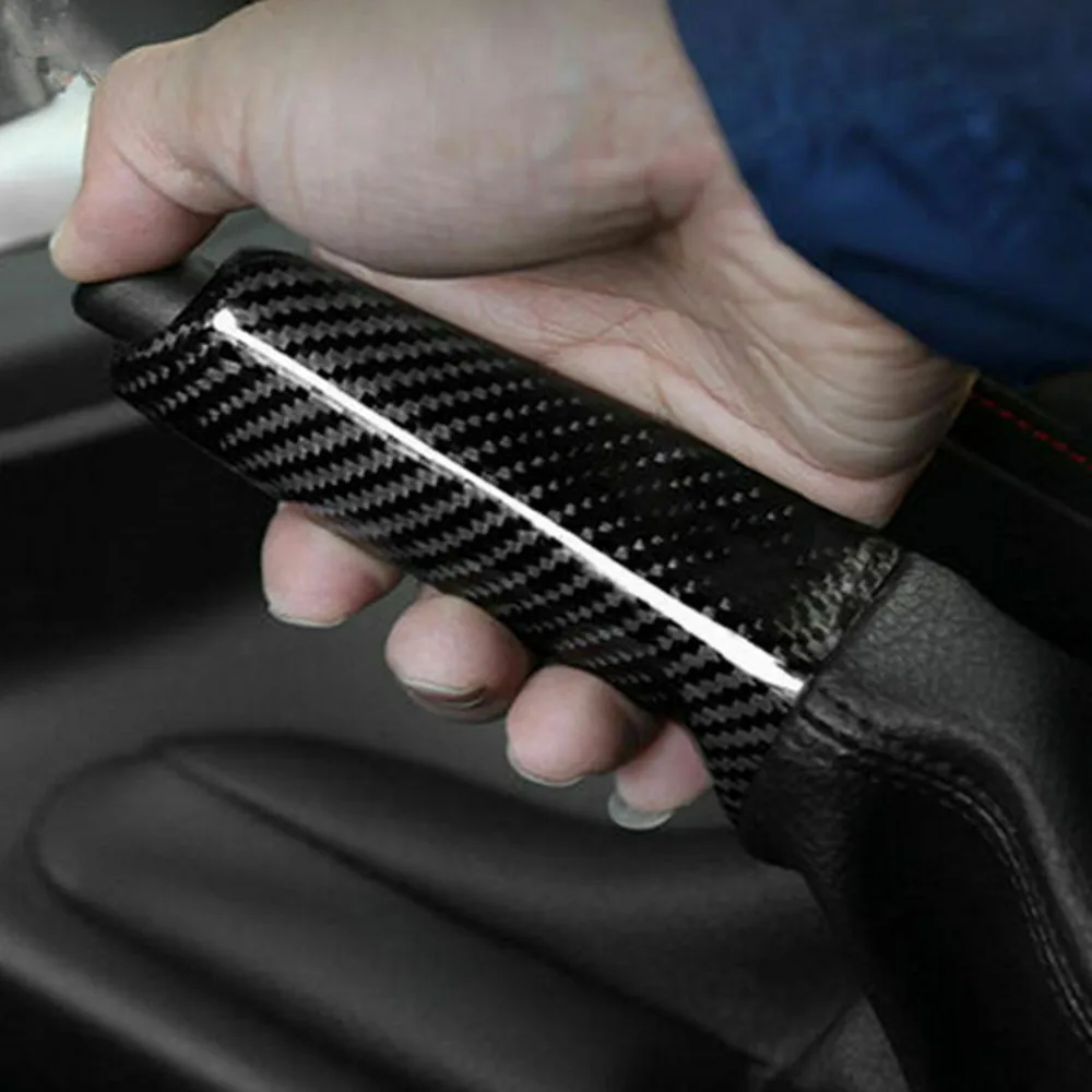 

Carbon Fiber Style Handbrake Brake Handle Cover FOR BMW E46 E90 E92 F30 F32 F80 High Quality Handbrake Grips Auto Decoration