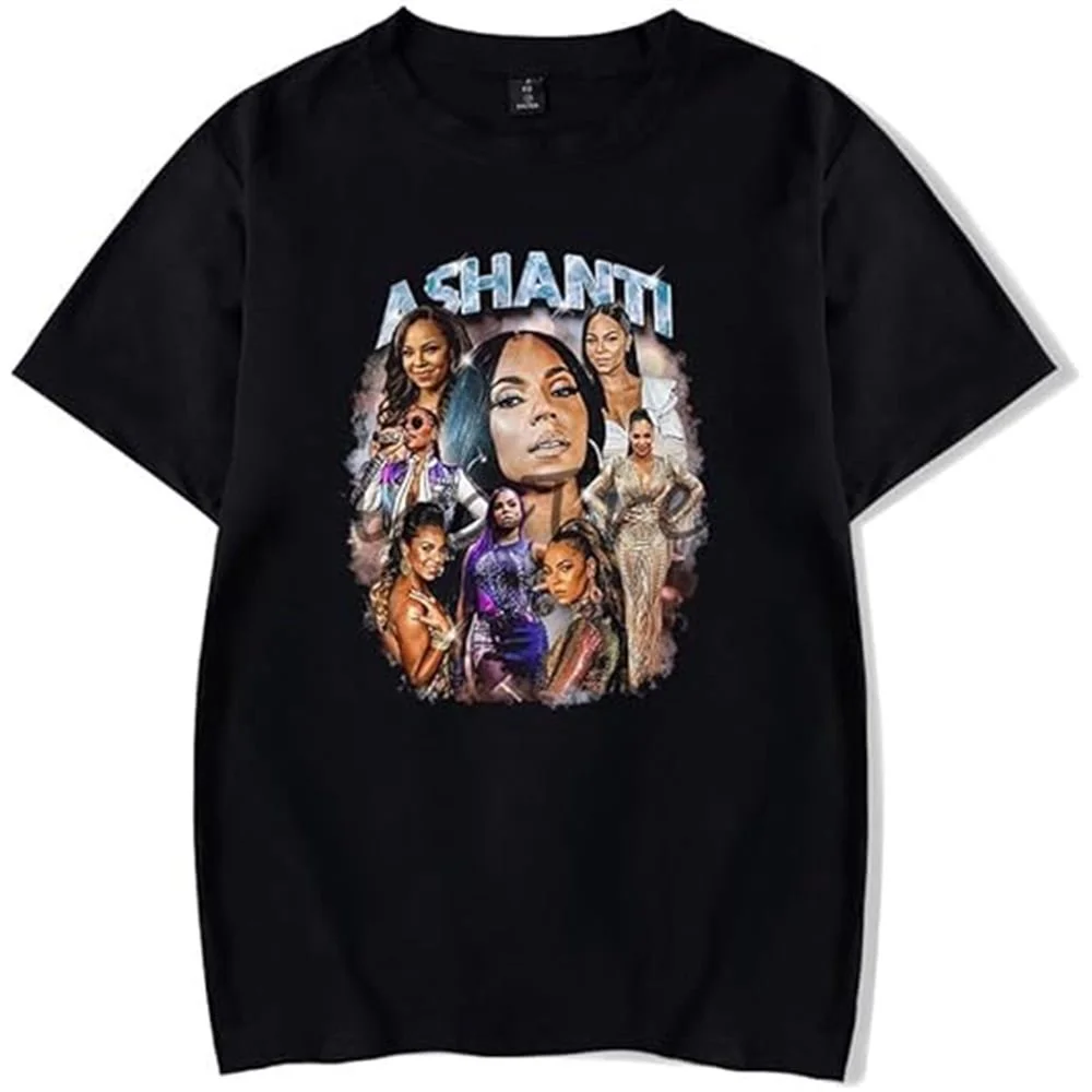 

Ashanti Merch Retro style men's and women's casual round neck summer pure cotton short sleeved top T-shirt