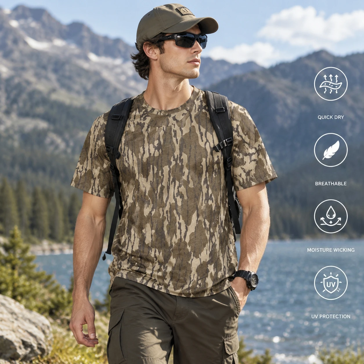 Hunting Outdoor Shirts - Nowa męska koszulka z kamuflażem drzewnym