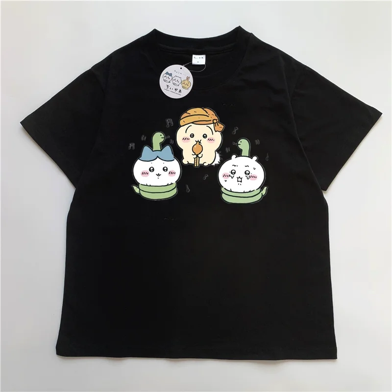 Chiikawa Cactus T-Shirt Japanese Kawaii Anime Graphic Oversize Loose Casual Short Sleeve Cotton Top for Women Girls