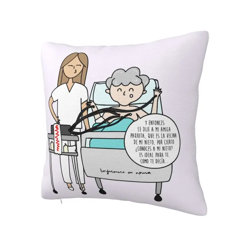 Enfermera En Apuros Doctor Nurse Medical Throw Pillow Case Home Decor Cushions Cover For Sofa Chair Square Polyester Pillowcase