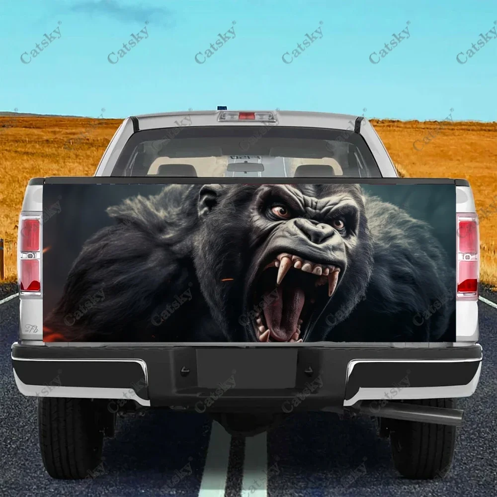 Gorilla Screams in Anger Truck Tailgate Wrap Professional Grade Material Universal Fit for Full Size Trucks Weatherproof