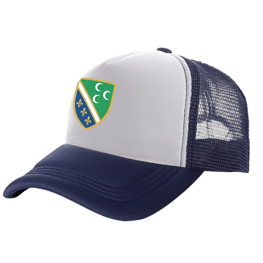 Bosniak National Flag in Sandzak Trucker Cap Summer Men Cool Bosnia Baseball Caps Unisex Mesh Net Hats