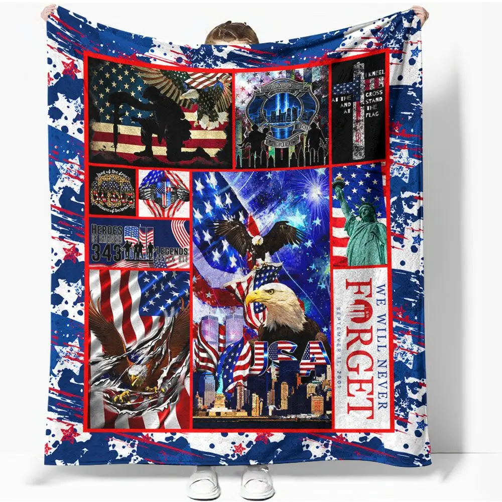 Patriot America USA Liberty HD Blanket Soft Throw Blanket for Home Bedroom Bed Sofa Travel Office Solid Cover Blanket Adult 3D