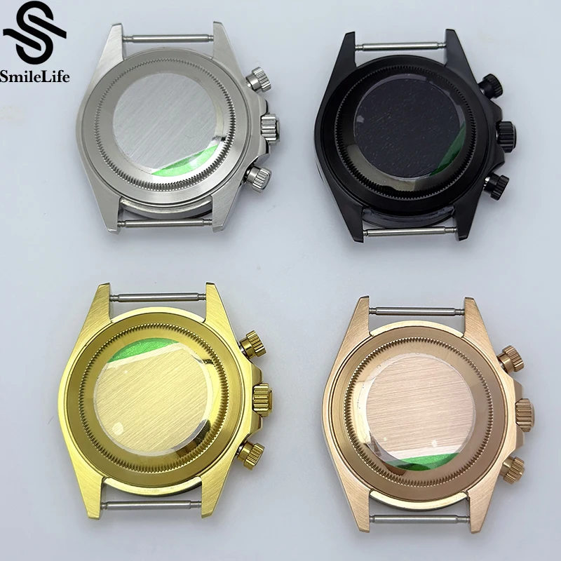 SmileLife 39 مللي متر VK63 ساعة حافظة الياقوت الزجاج السيراميك/الصلب الحافة مقاوم للماء صالح VK63 كوارتز ساعة يد تعمل بالحركة اكسسوارات