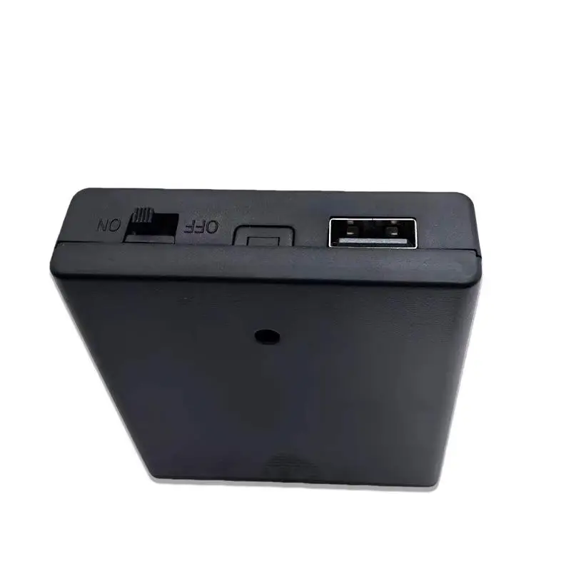 SUSU 1Pcs 4 Slots AA Battery Holder No.5 Battery Case With Power Switch And USB Socket No Light AA Battery Box