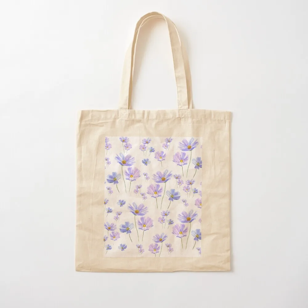 purple cosmos pattern Tote Bag Women's beach bags Women's tote bag foldable reusable bag