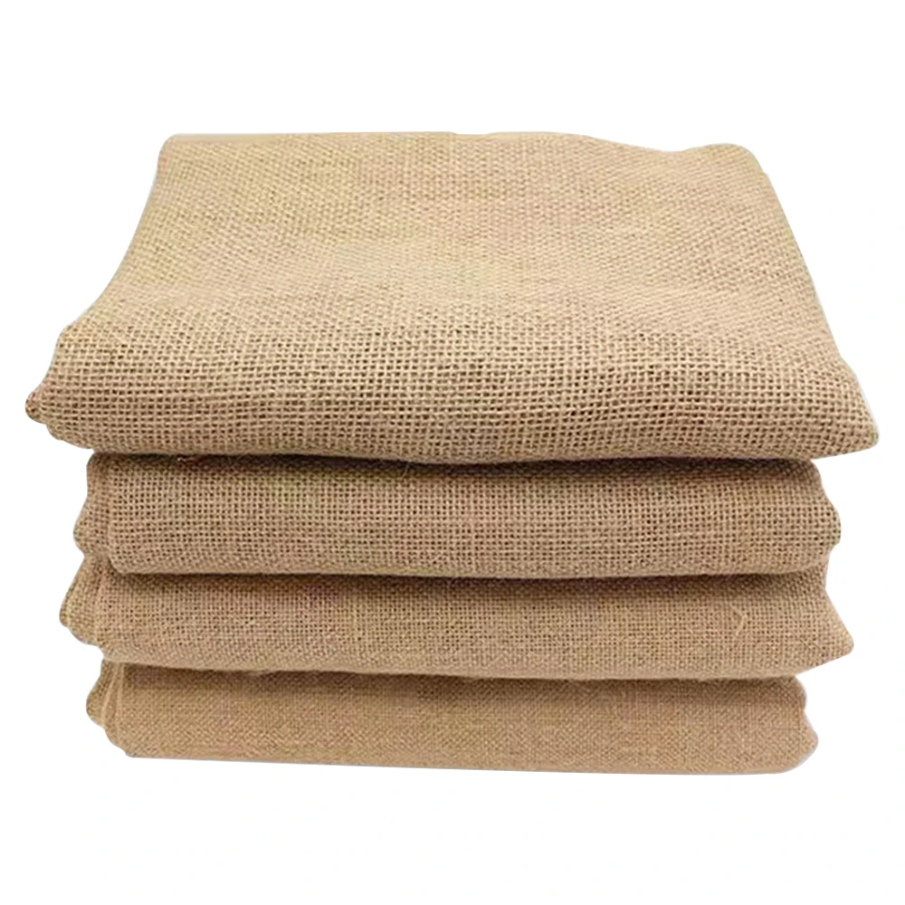 160*50cm Natural Burlap Fabric For DIY Curtain Wall Coverings Xmas Background Decoration Mesh Jute Textile Cloth Sewing Material