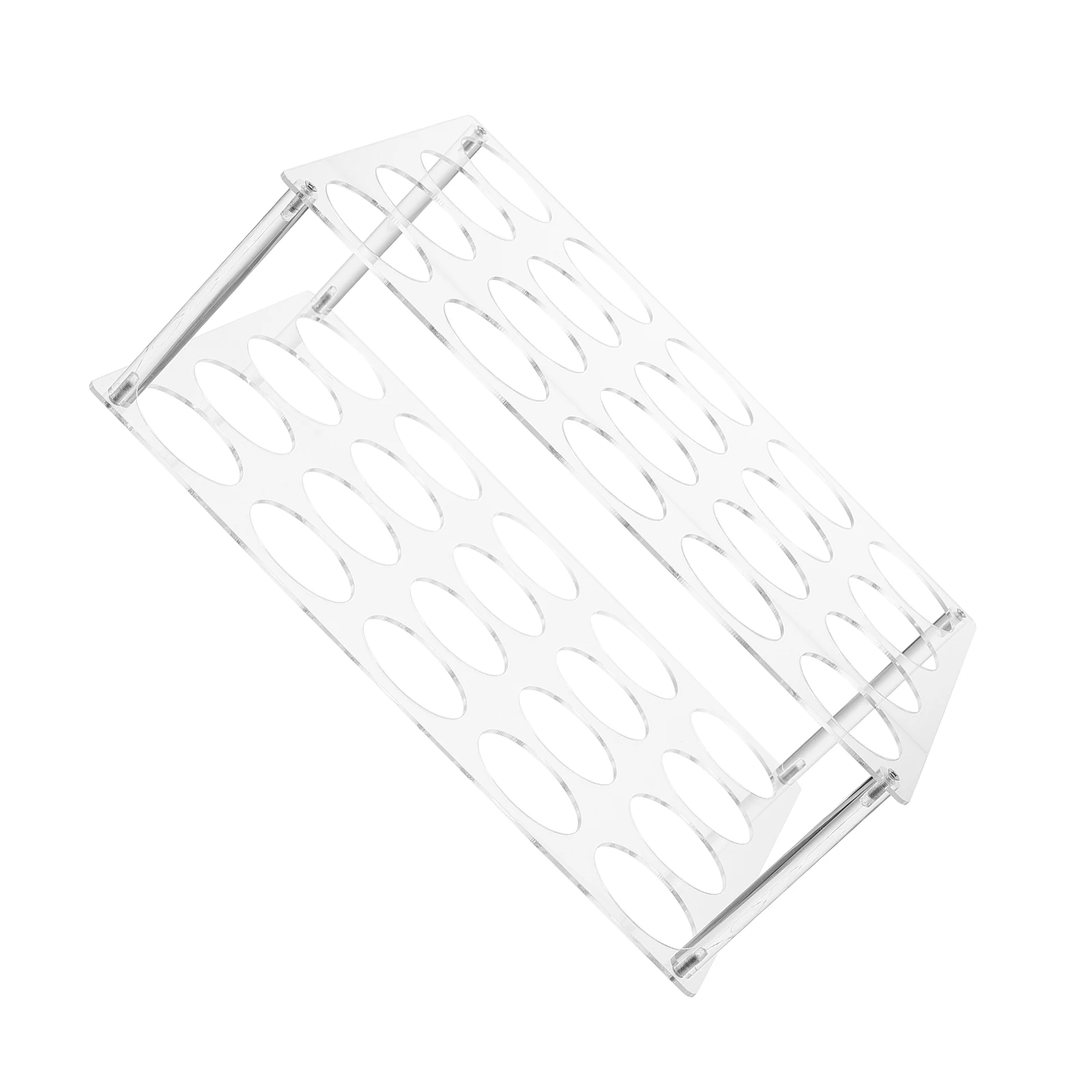 

1 Set 20-Holes Vinyl Storage Rack Acrylic Craft Roll Organizer Stand For Wrapping Paper Craft Room Tidy Space Saving Holder Rack