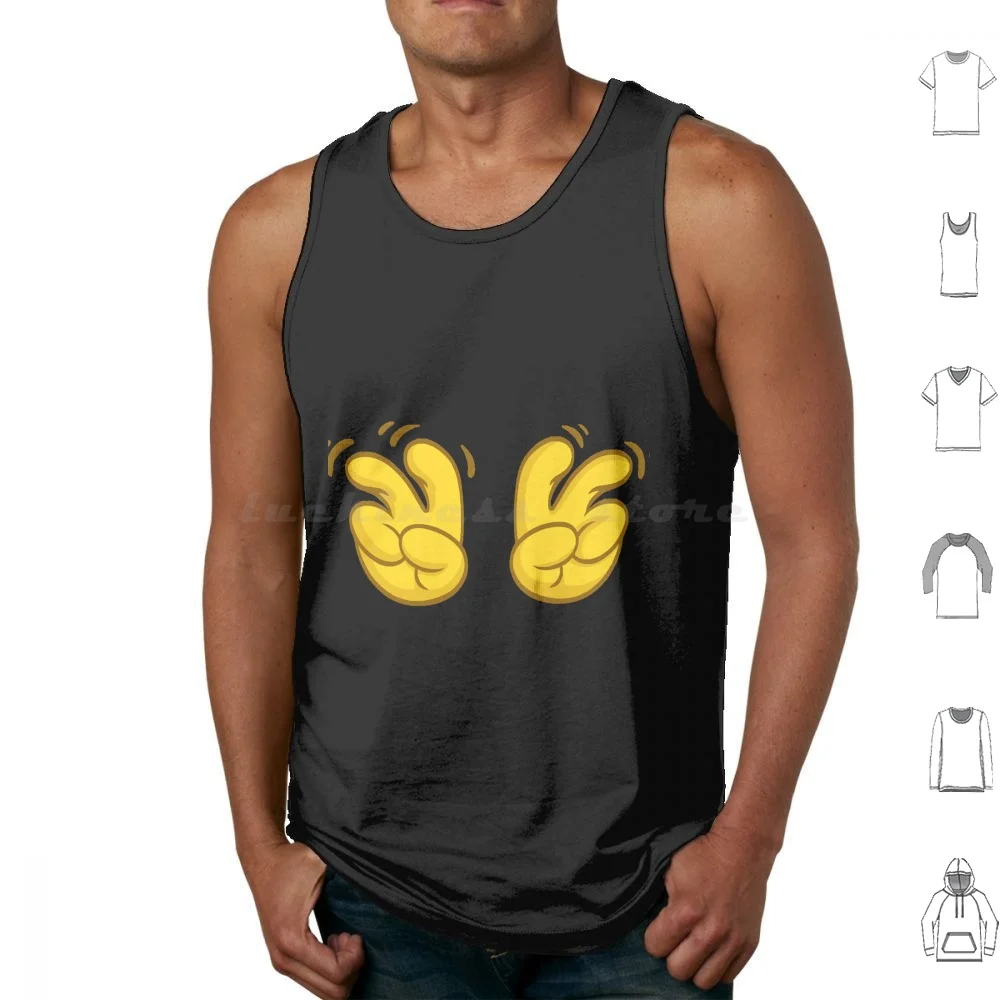 Quotation Cartoon Yellow Hands Tank Tops Vest Sleeveless Cartoon Comic Comics Fingers Hand Gesture Hands Icon Sign Smile Yellow