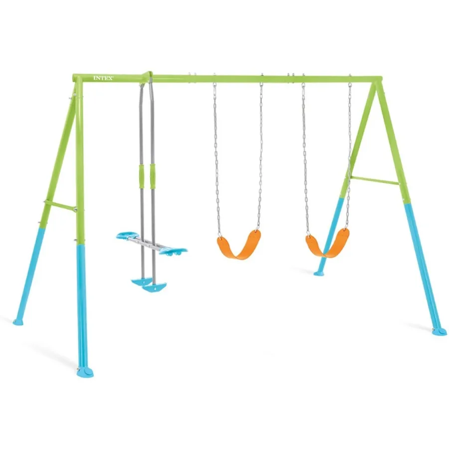 

Heavy Duty Backyard Feature Swing Set with Multiple Play Stations Durable Steel Frame WeatherResistant Materials Ideal for Fami