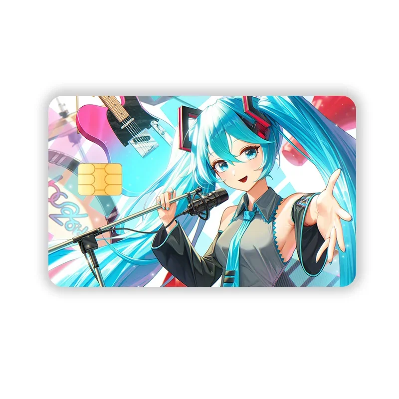 Waterproof Sticker Decoration Debit Bank Charge Card Protective Film Cartoon Credit Card Skin Stickers Hatsune Miku